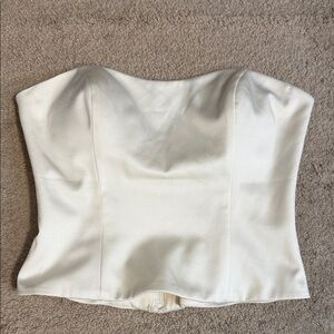 Watters Bride Satin Bustier Corset Top in Cream Size 6